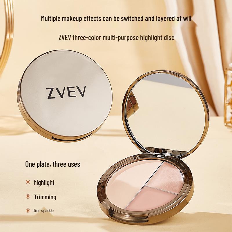 

ZVEV Qingying Tricolor Highlight & Contour Palette for Face Brightening and Nose Shading 5.5g + 2.4g + 2.4g