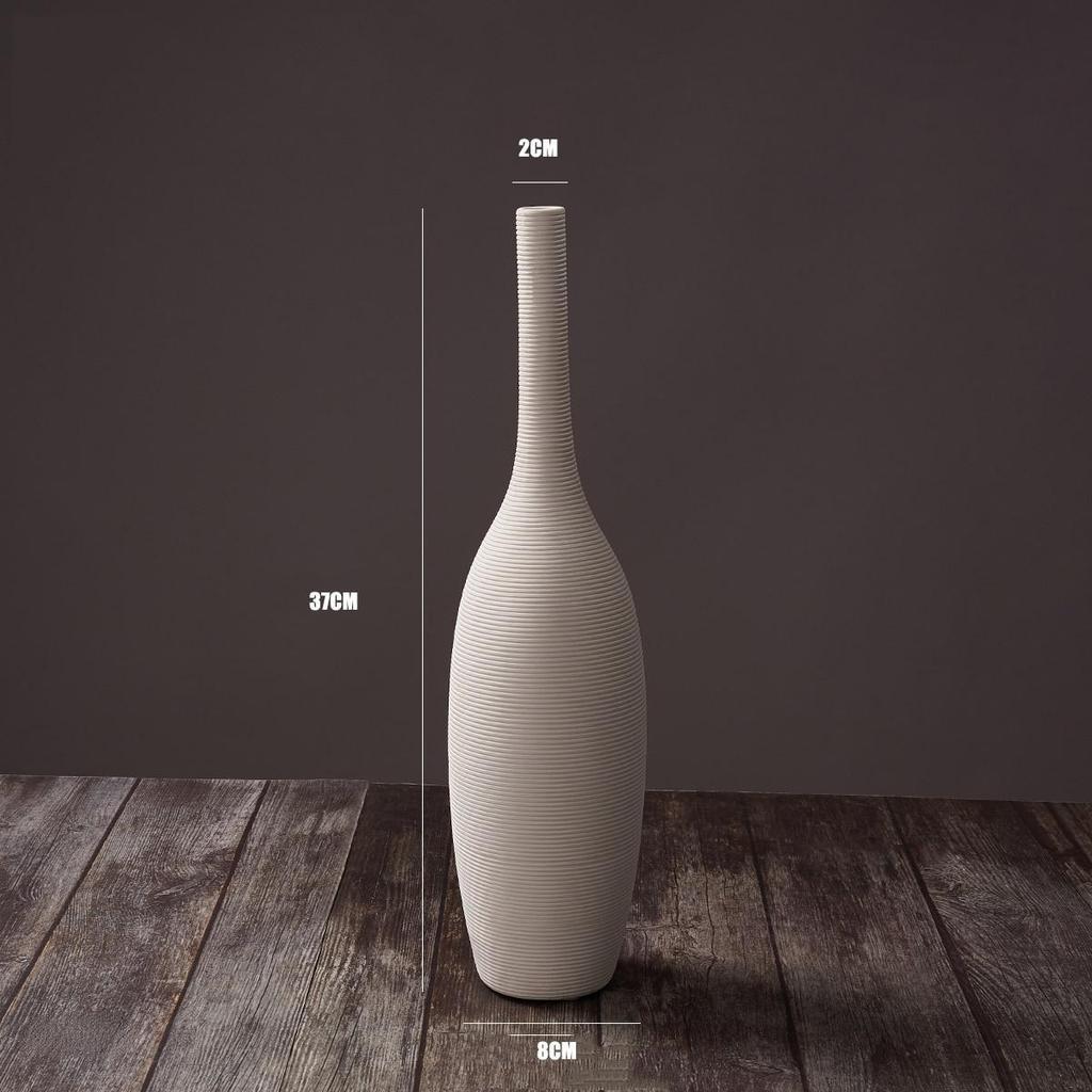 Vaseflower Ceramic 1pc White Vase Minimalism Style For Modern Table Shelf Home Decor Fit For Fireplace Bedroom Living Room Centerpieces Office Desk