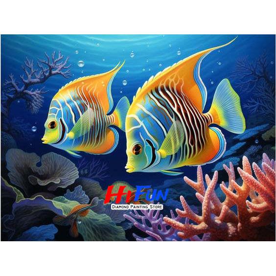 New Fish Under The Sea Landscape Diamond Painting Embroidery Cross Stitch Mosaic Tropical Fish DIY Full Drill Diamond Art