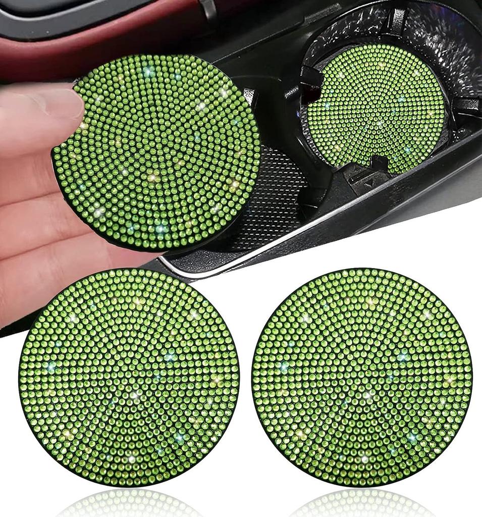 2ks módní bling držák na pohár do auta podtácek protiskluzový nárazuvzdorný univerzální vložka bling krystalový kamínkový automobilový interiérový doplněk pro ženy