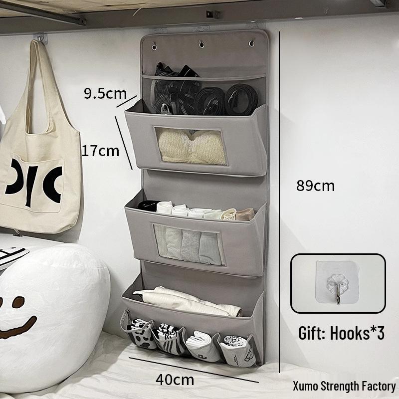 Wall-Mounted Dorm Storage Hanging Organizer for Students' Bed & Wardrobe