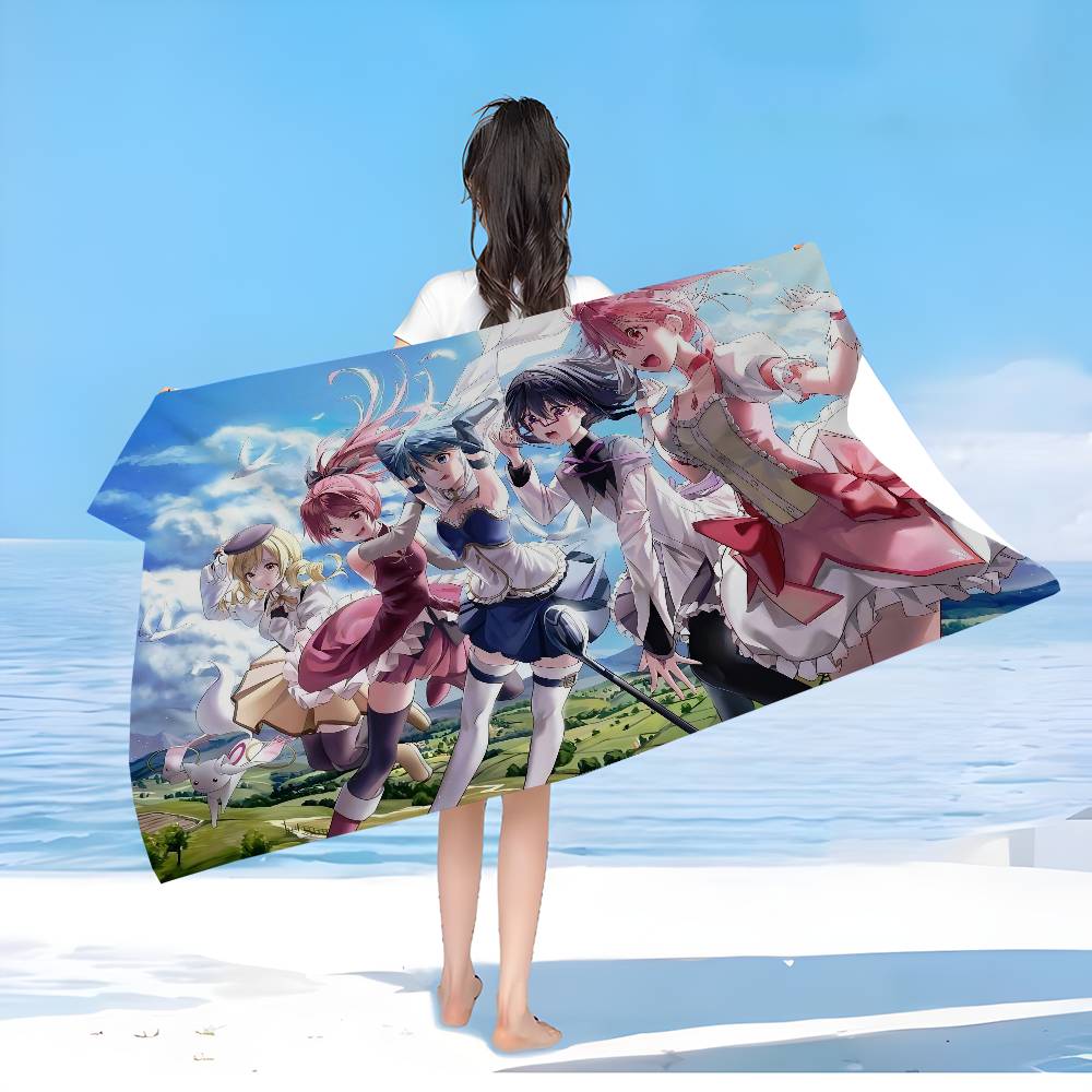 P-Puella Magi Madoka M-Magica Microfiber Beach Towel Absorbent Quick Dry Soft Yoga Swimming Resort Mountain Climbing Towel