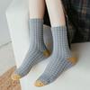 5Pairs Elastic Women Tube Sock Patchwork Grids Socks Sweet Checkered Cotton Socks  Women