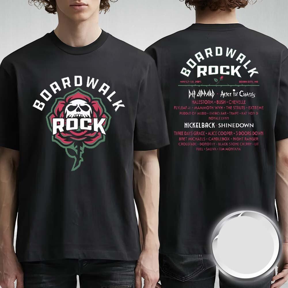 2026 Boardwalk Rock Festival Merch Tee For The Ocean City M D On May 17-18 2026 XXXXL