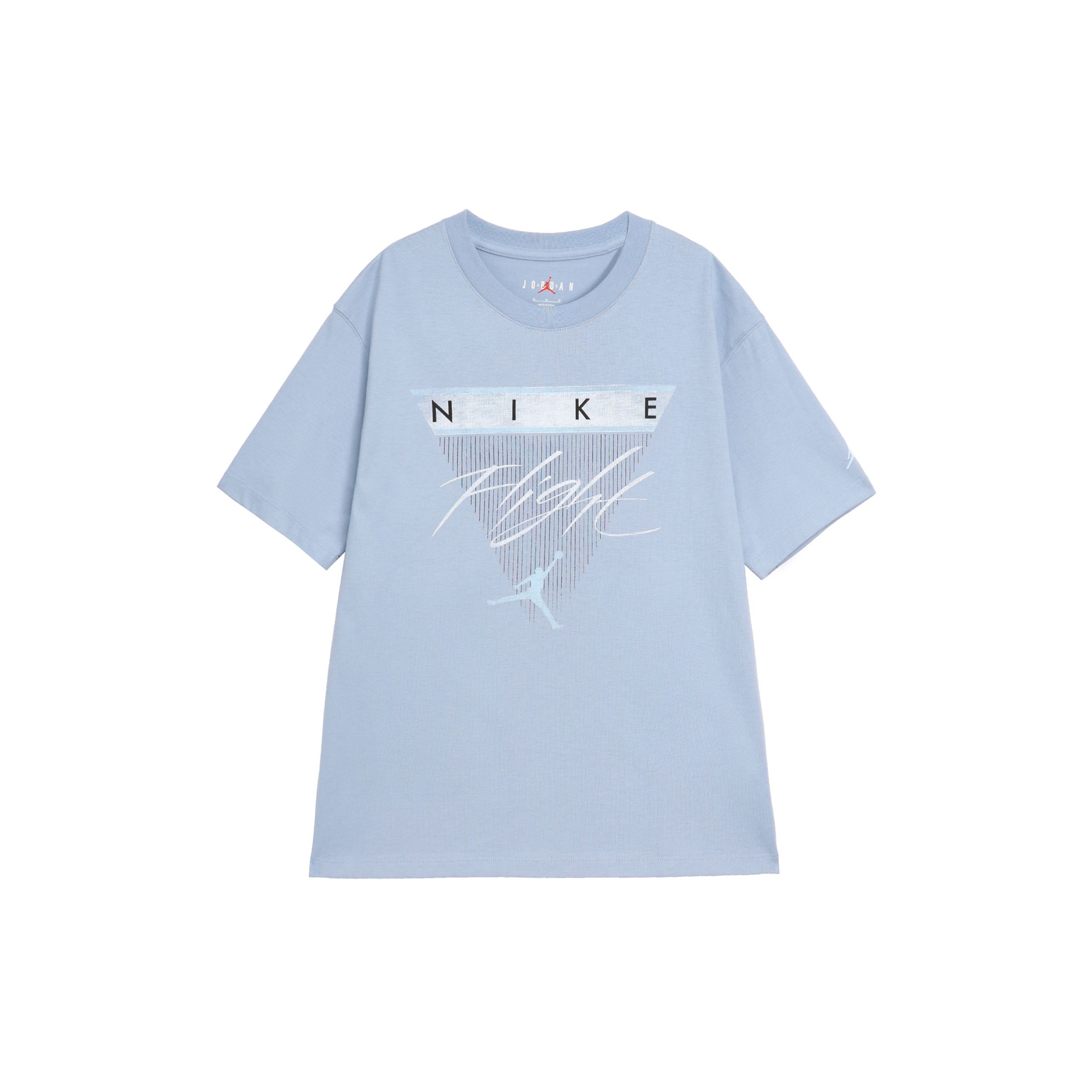 

Jordan Повседневная футболка с коротким рукавом и логотипом алфавита, женские топы, синий цвет FQ3241-436 XS