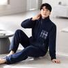 Pajamas Men'S Winter Coral Fleece Thickened Fleece Men'S Autumn And Winter Flannel Winter Warm Can Be Worn Outside Loungewear