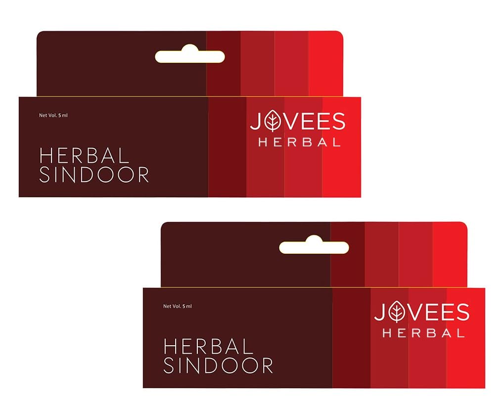 Jovees Herbal Sindoor Red 5ML Pack of 2 Quick Drying Long Lasting Water-Proof Smudge-Proof For All Skin Types