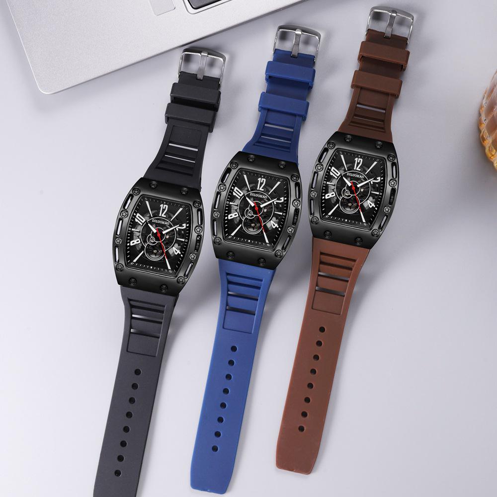 Temu Silicone Sports Quartz Men's Fashion Watch with Large Dial