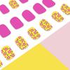 Square Press On Nail Flower Fake Nail Glues On Nail Artificial Acrylic Nail 12 Size 24pcs Stick On Nail for Women Girls