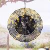 Yellow Sakura Fox Wind Spinner Outdoor Garden Decor 2D Kinetic Art Hanging Rotating Wind Chime with 360 Degree Hook for Patio Yard Holiday