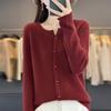 Cardigan Lâche en Soie de Mûrier pour Femme - Pull Manteau Tricot Printemps/Automne 2025, Couleur Unie
