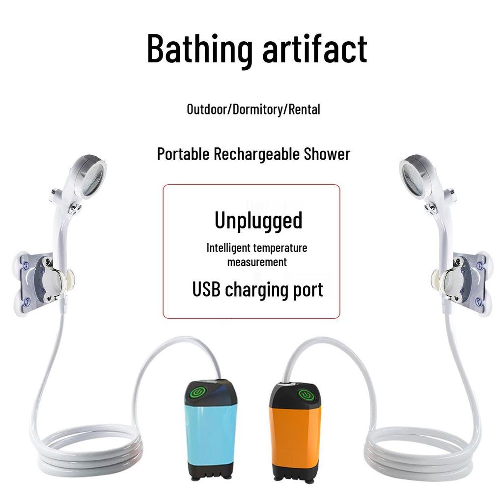 Portable Self-Priming Electric Shower for Outdoor and Rural Use