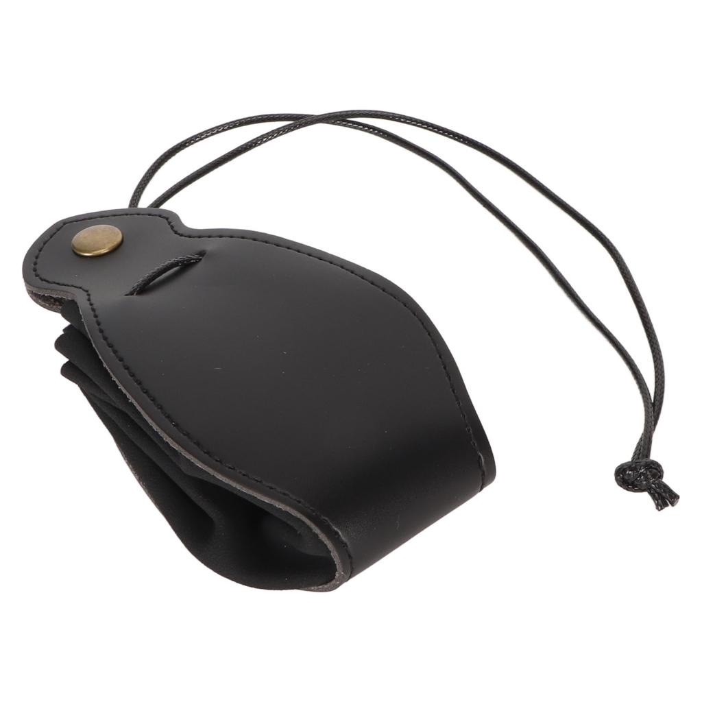 PU Kůže Úložný Sáček na Kostky Přenosný Stahovací Váček Ručně Vyráběný Sáček na Kostky Podnos Černý