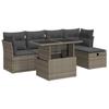 Vidaxl 6-Cz. Garden Furniture Set With Cushions, Grey, Poly Rattan