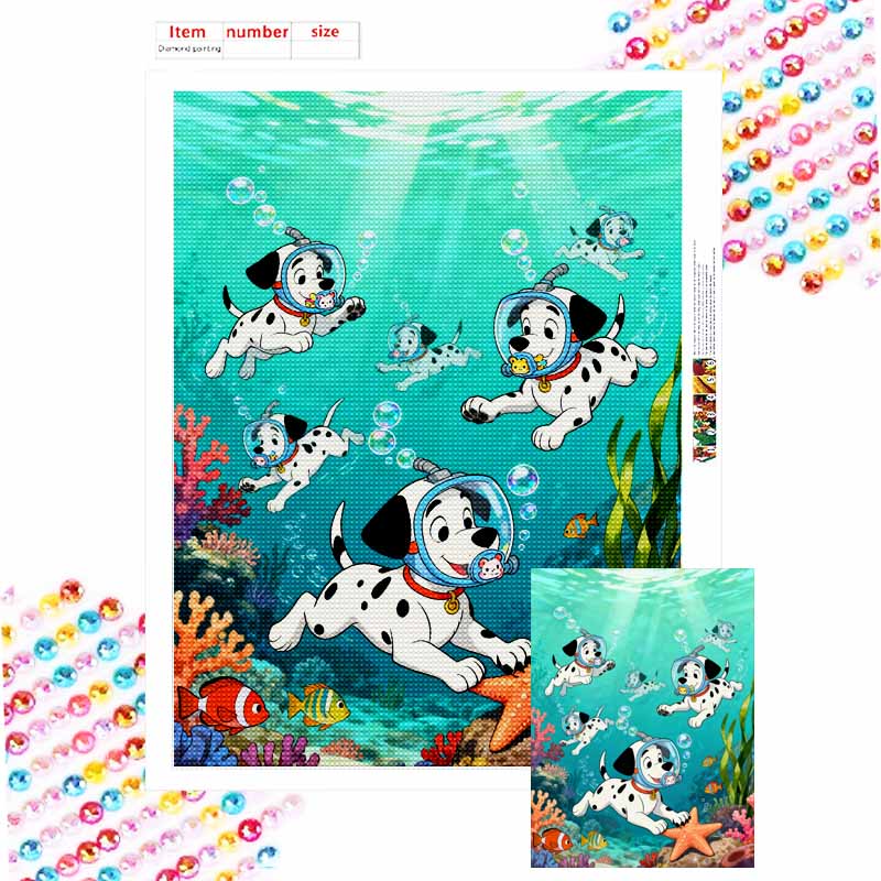Disney Diamond Painting 101 Dalmatians Undersea DIY Diamond Art Painting Set for Home Office Decoration Handmade Gifts