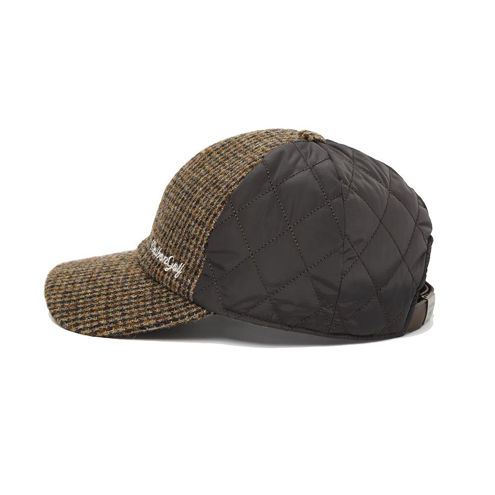 MALBON GOLF Woolen Padded Malbon Script Cap Brown