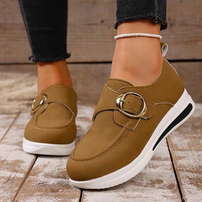 Faux Suede Platform Loafers Women Lightweight Slip On Thick Sole Sneakers Woman Plus Size 43 Comfort Non Slip Casual Shoes