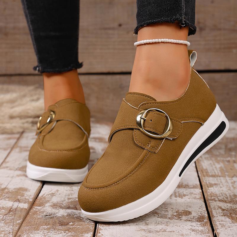 

Мода 2025 Замшевые лоферы на платформе Женские Легкие Слипоны на толстой подошве Кроссовки Женские Большой размер 43 Комфортные Нескользящие Повседневные туфли 43 светло-коричневого