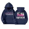 Girls' Fashion Long-Sleeve Hooded Sweatshirt with Print and Pockets