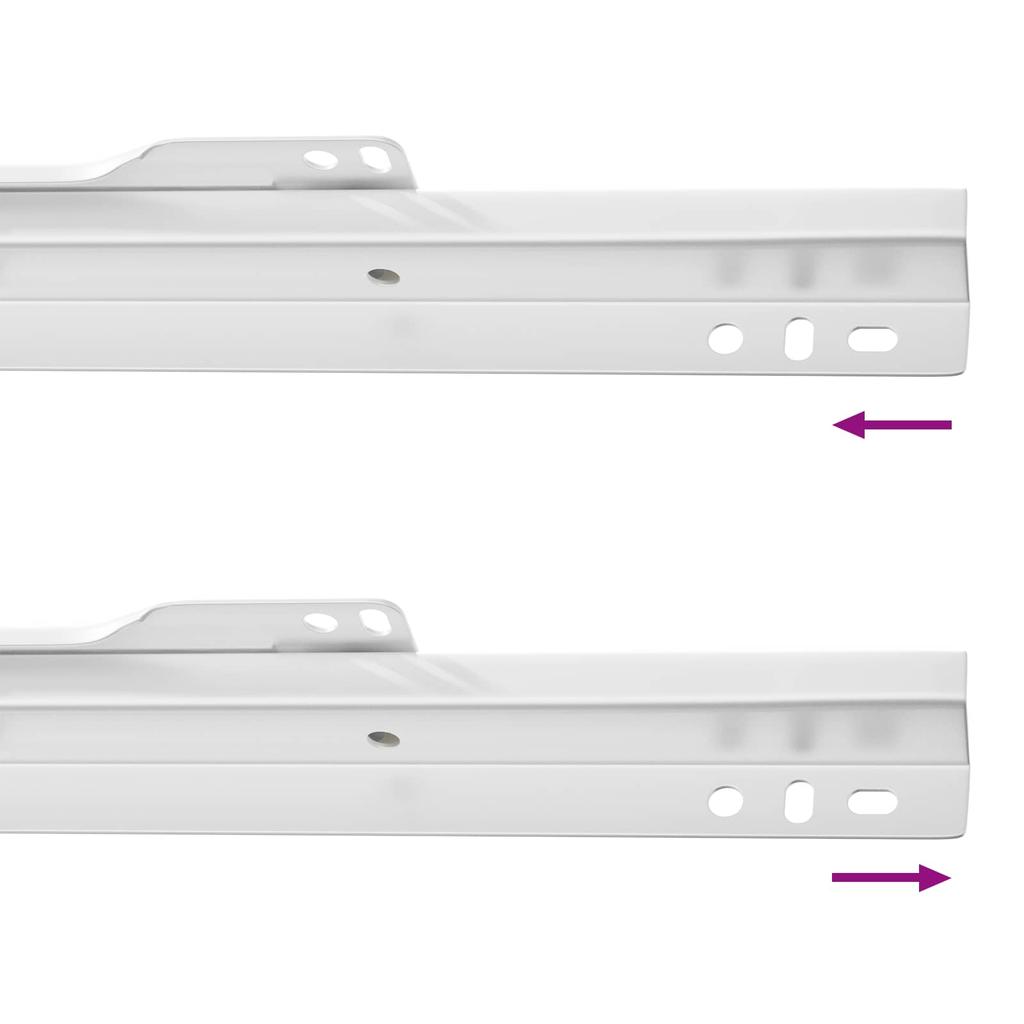 Drawer Slide 2 pcs White 300 mm Steel
