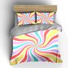 Colorful Abstract Spiral Decor Set Soft Comfortable Duvet Cover Bedding Set Included 1*Duvet Cover & 2*Pillowcases gift