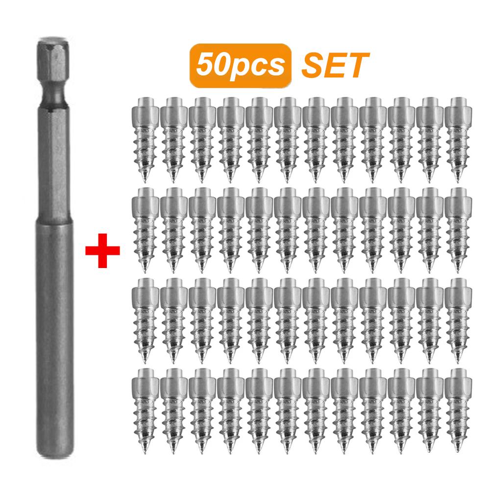 50-10pcs Winter Anti-Slip Screws Nails with Tools Car Tire Studs Anti Skid Falling Spikes Wheel Tyres for Car Motorcycle Bicycle