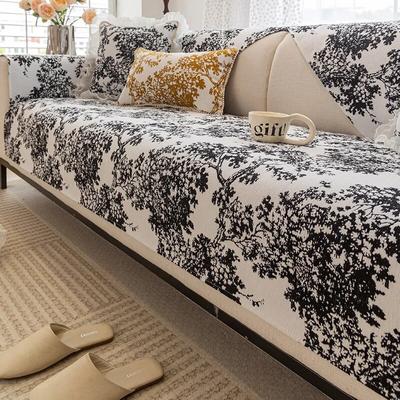 Funda de sofá de jacquard con diseño de árbol de laurel para sala de estar, chenilla, antideslizante, toalla, cojín para sofá, alfombrilla para asiento de sofá de esquina en forma de L
