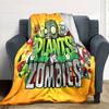 Plants Vs Zombies Flannel Blanket Super Soft Warm Cozy Blanket for Sofa Bed Office Travel All‑Season Home Decor Gift