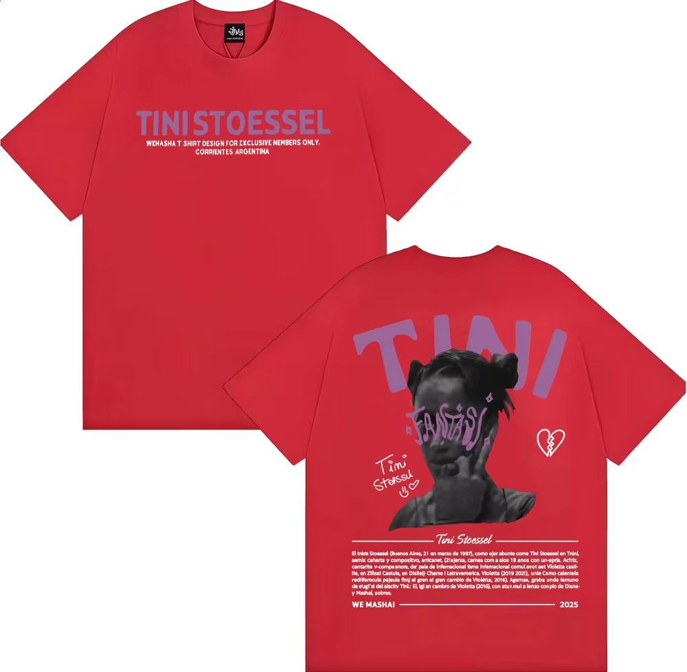 Rapper Tini Stoessel Cotton Unisexs Shirt Oversized La Triple T Futtura Album Graphics Summer Womens Y2k Streetwear Tshirt