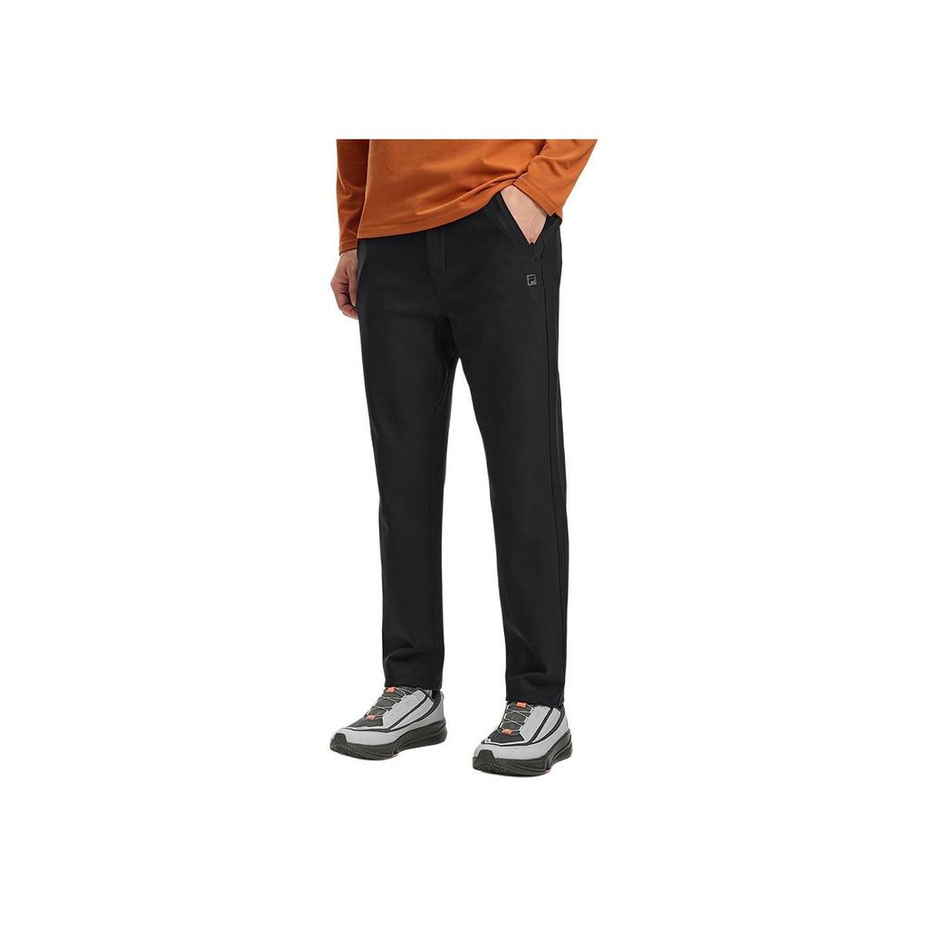 Fila A.P. Minimalist Comfortable Fashion Casual Versatile Straight Leg Knitted Sports Pants Men Bottoms Deep-Black A11M611604FBK