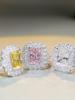 S925 Sterling Silver Radiant Cut Yellow Diamond Ring for Women – High-End Square Design, Cross-Border Bestseller