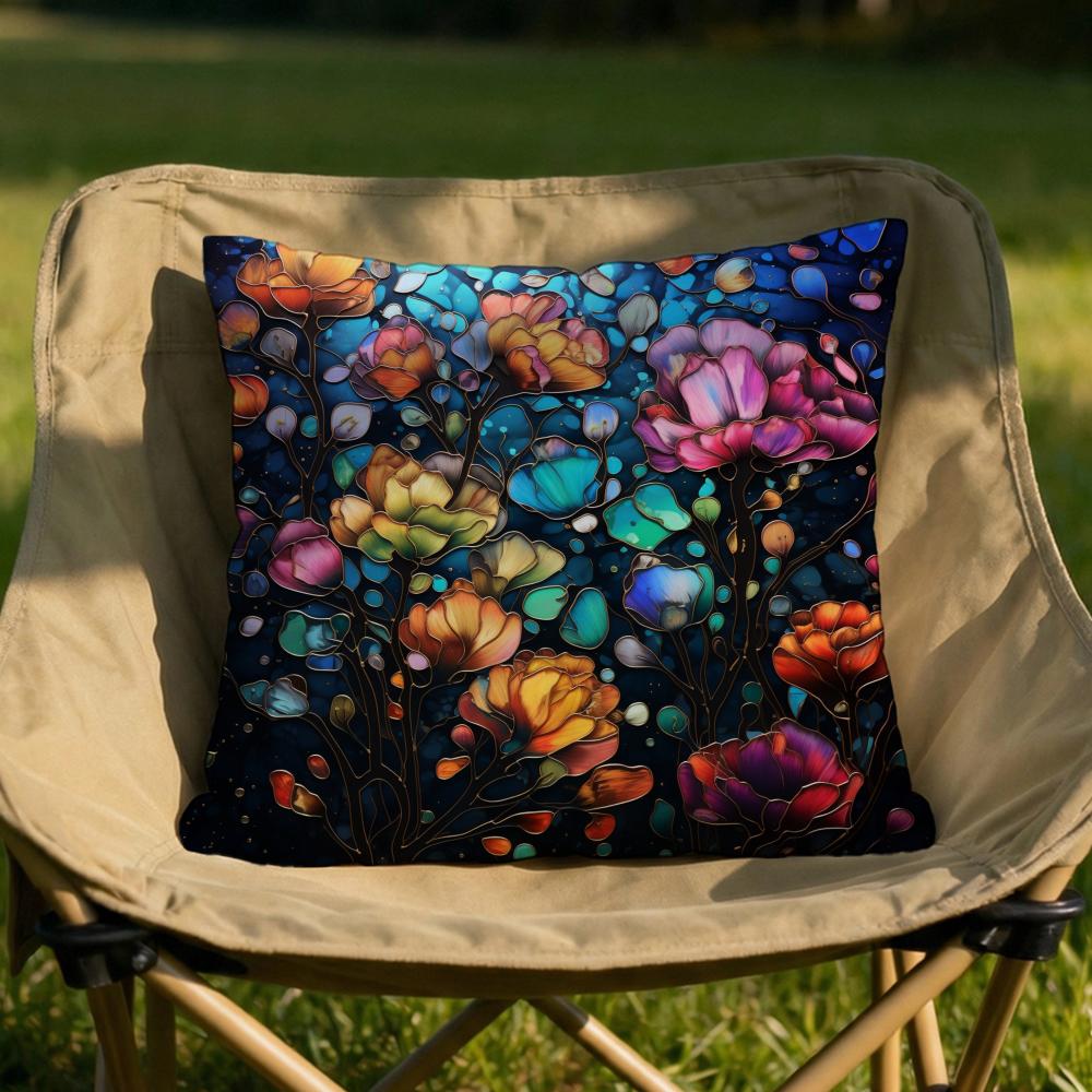 Stunning Colorful Floral Cushion Cover Soft Reversible Durable Pillow Cover MultiScene Use for Home Car Daily Comfort