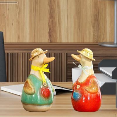2 Stück Keramik Entenstatuen Miniaturen Skulpturen Einweihungsgeschenk Niedliche Tierfiguren Ornament