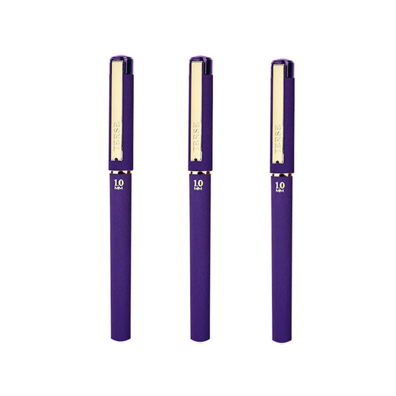 3ks fialová inkoustová gelová pera,, 1,0 mm, pro psaní, velkokapacitní náplň, kancelářské potřeby Back To Sochool