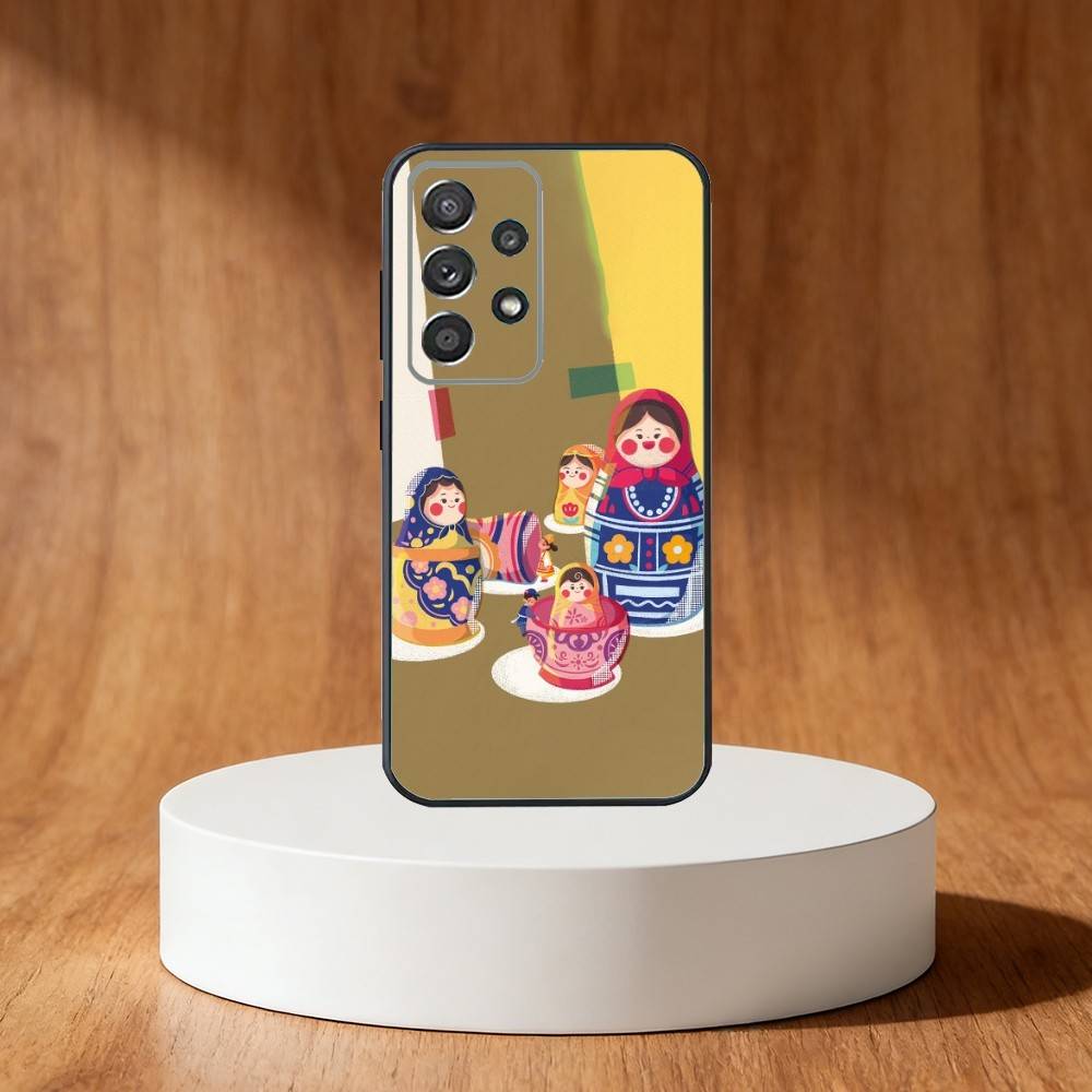 Russian Dolls Matryoshka Phone Case For Samsung S25,S24,S21,S22,S23,S30,Ultra,S20,Plus,Fe,Note,10,9,5G Black Cover