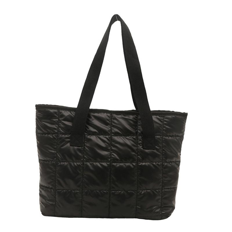 Damskie Torby Tote Duża Pojemność Bawełniana Wyściełana Torba na Zakupy Romb Przenośna Torebka Pikowana Jednolita Na Czas Wolny Podróże