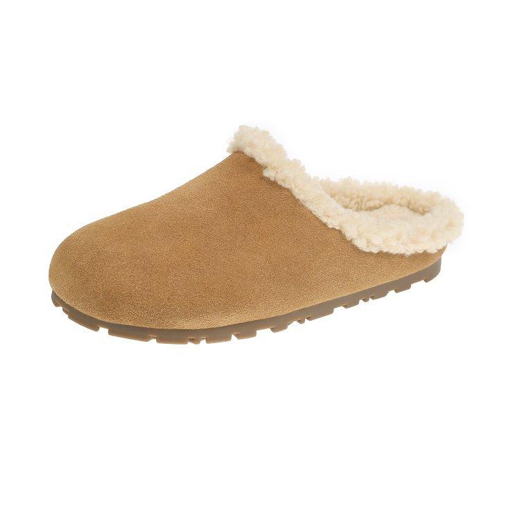 

Leather fur bag head half slippers women s outer wear 2025 new autumn and winter velvet home leisure soft bottom Boken cotton mop 40