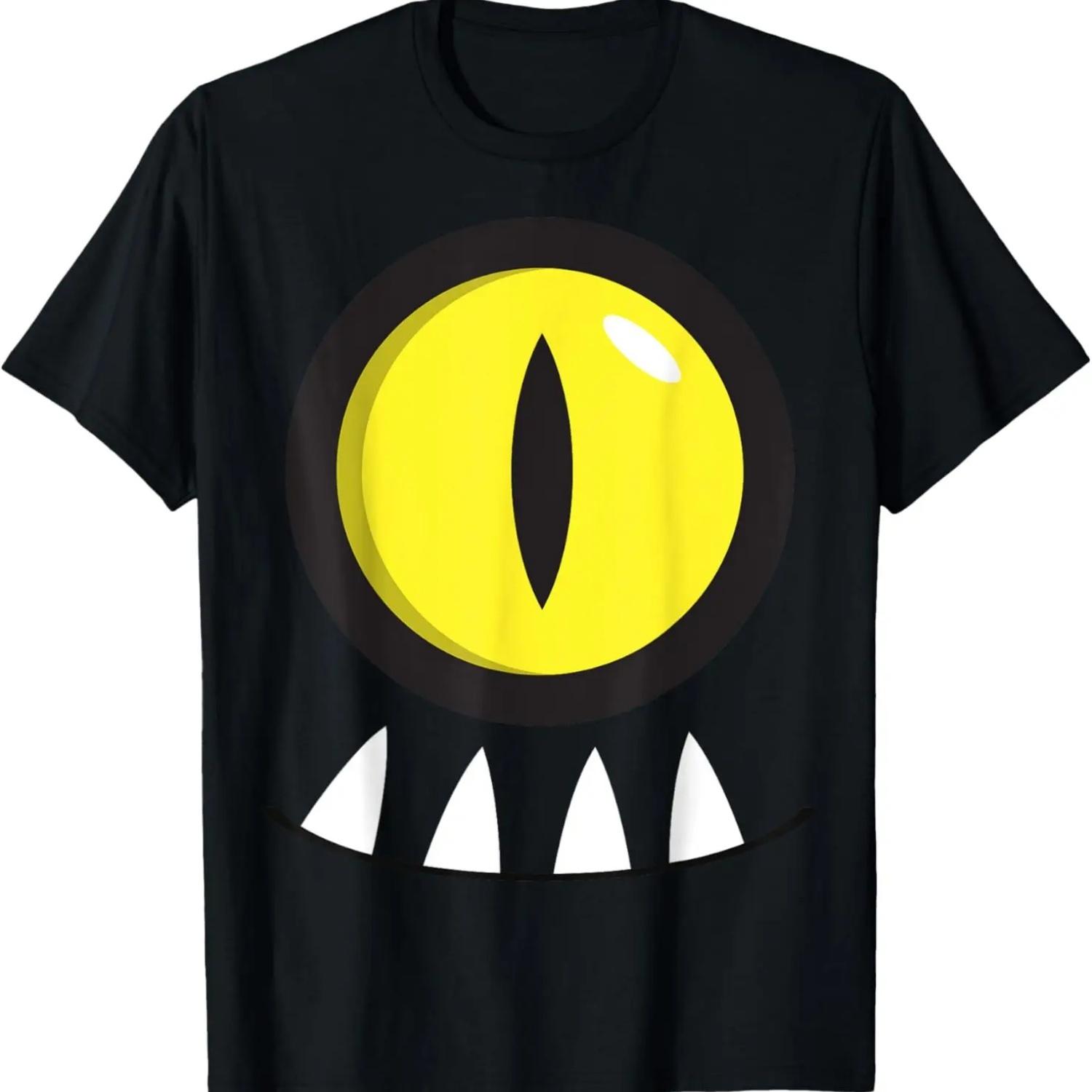 Cute One Eye Monster Face Men s Women s Costume Halloween T-Shirt S чёрный