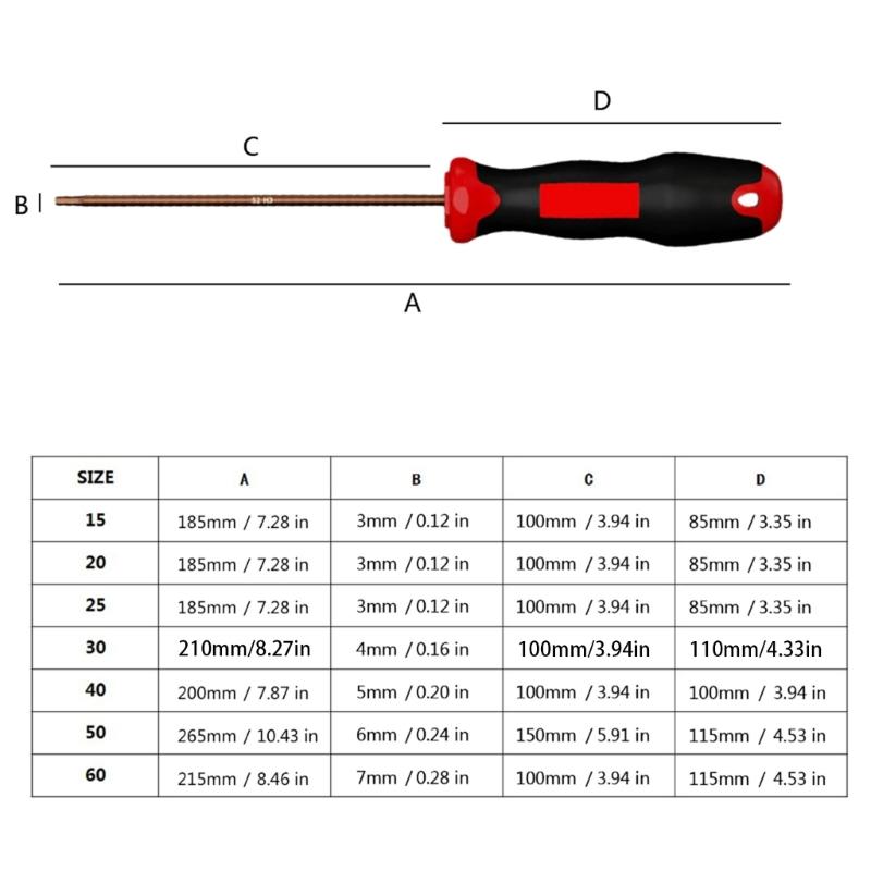 Multiple Size Professional Magnetic Hexagonal Screwdriver With Ergonomic Grip And Storage Hole Fit for Home Workshop Use