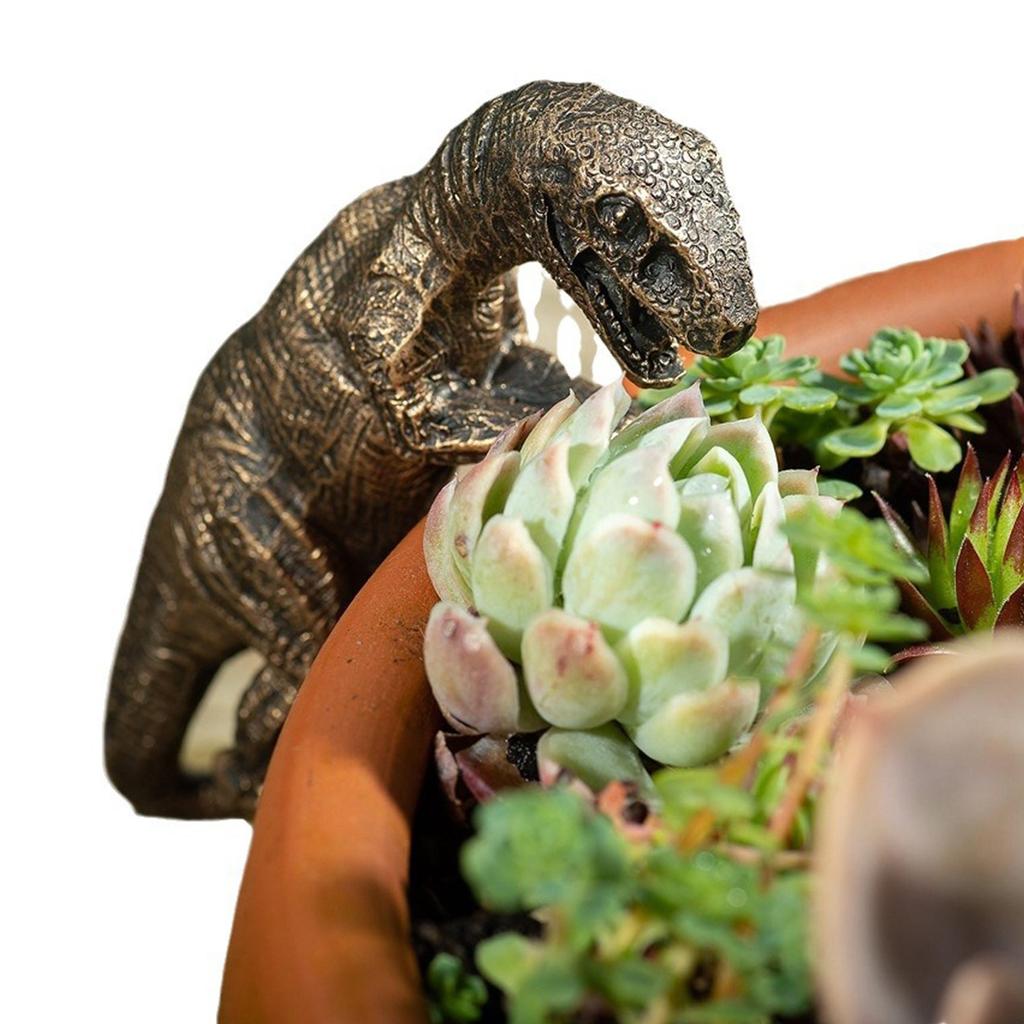 1Pc Resin Climbing Dinosaur Pendant, Flower Pot, Vase Resin Decoration, Decoration, Halloween Animal Theme Garden Decoration