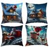 Christmas Pillow Cover for Home Cartoon Sofa Cushion Cover Printed Living Room Decoration Pillow Cover