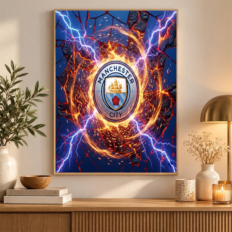 Manchester City Diamond Painting Kit 5D Full Drill DIY Diamond Mosaic Wall Art Home Decor
