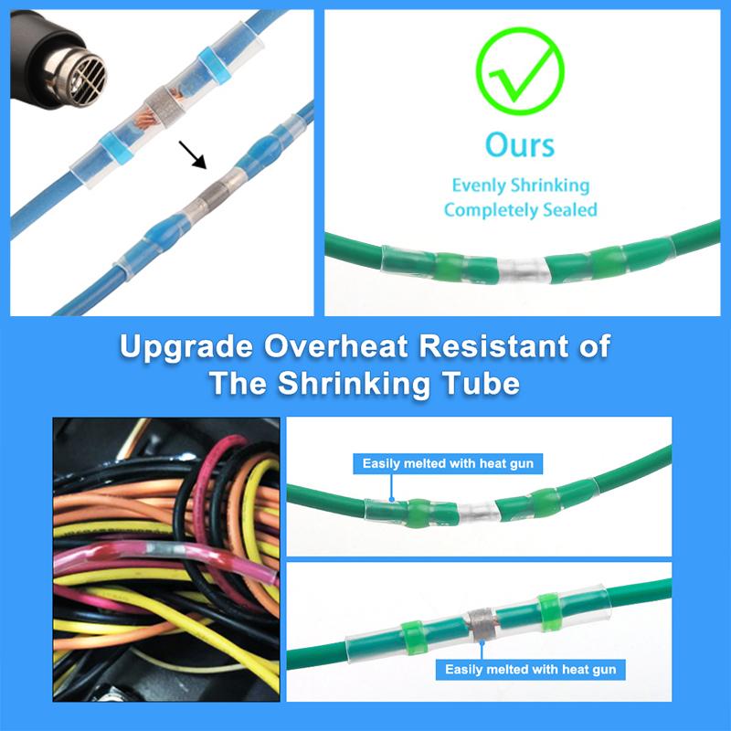 50-400 PCS Wire Connectors Solder Stick Wire Connector Insulated Solder Heat Shrink Waterproof Crimp Cable Terminals for Cable