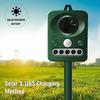 grid cool ZNAZQNQ001 Outdoor Solar Ultrasonic Bird Repeller, Solar and USB Dual Charging, Waterproof Design, Built-in Battery, Grass Green