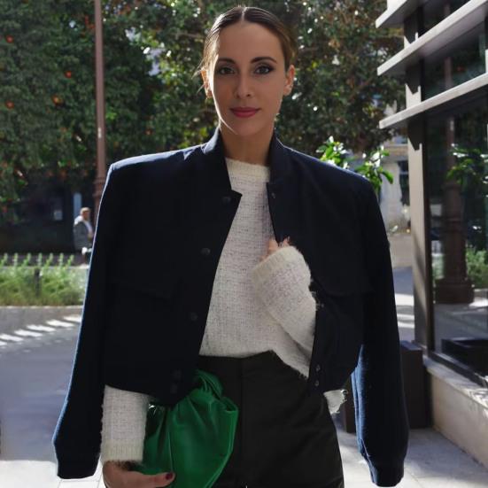 Fall Jackets for Women Oversized Lightweight Cropped Jacket Casual Button Down Stand Collar Short Coat with Pockets