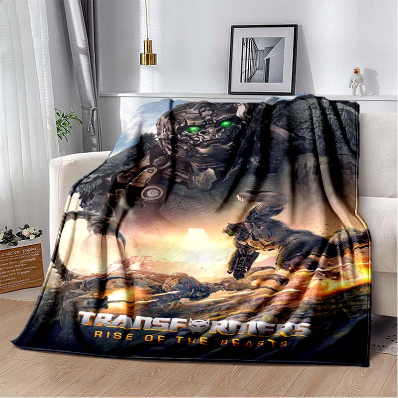 Cartoon T-Transformers Autobots Soft Flannel Blanket for Beds Bedroom Sofa Picnic,Throw Blanket for Cover Outdoor Leisure Gift