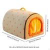 Indoor Pet House Dog Portable Handle Snooze Soft Enclosed Warm Bed with Door Curtain for