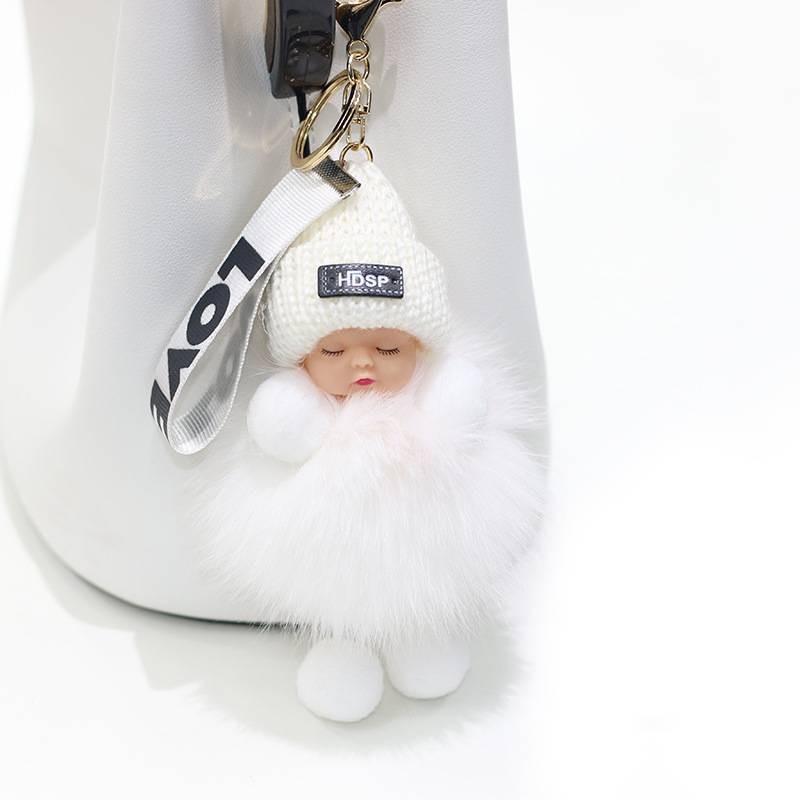Doll Plush Sleep Ball Key Chain Bag Pendant Cute Decoration Ornament Toy Gift