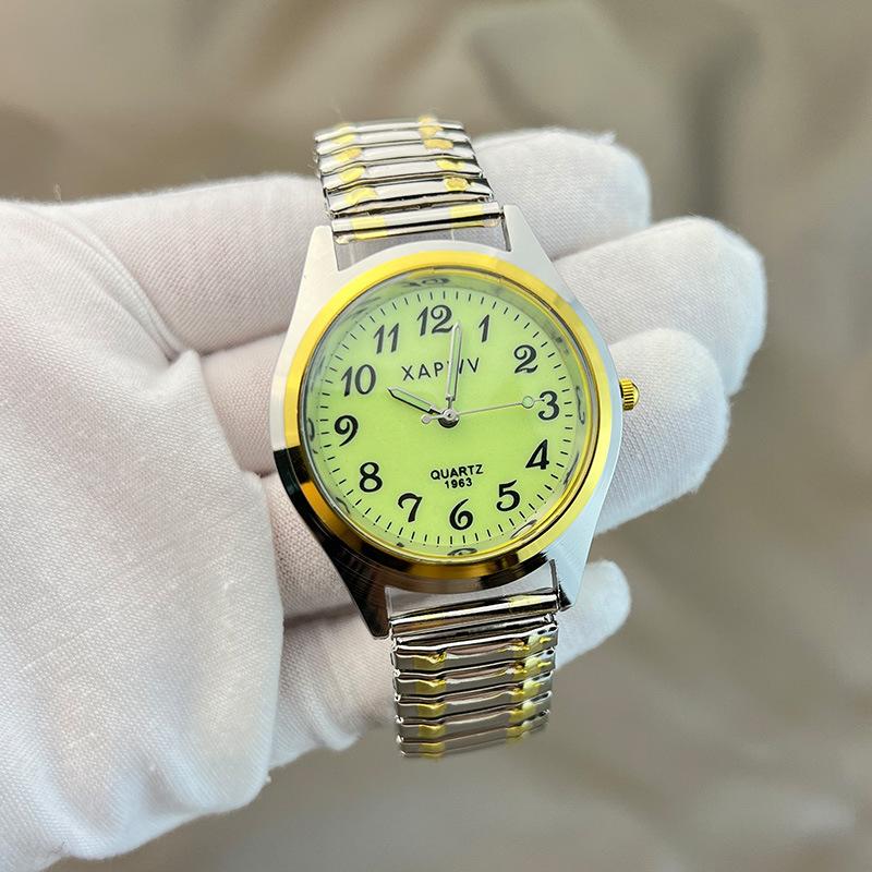 Casual Digital Luminous Elderly Watch Simple Quartz Watch Elastic Band Elastic Band Couple Watch