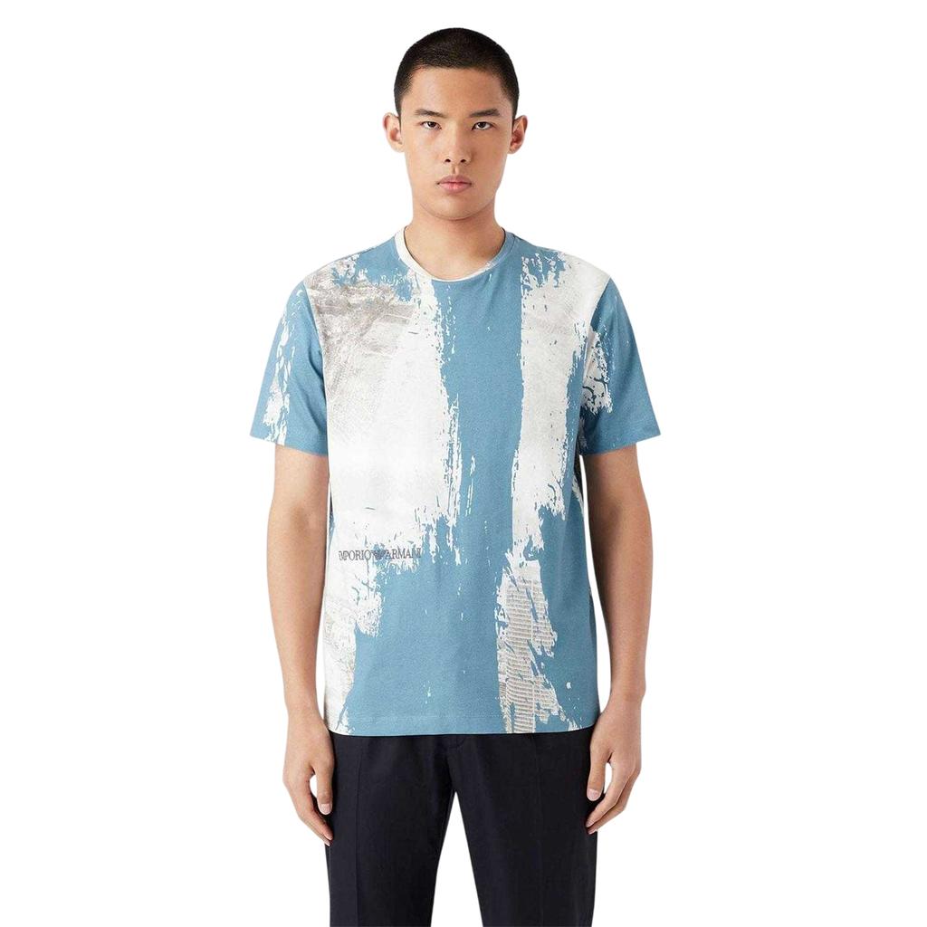 Emporio Armani Mens All-Over Print Logo T-Shirt